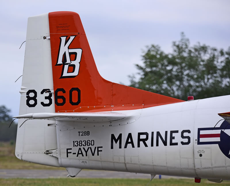 T-28B Trojan, in the markings of the U.S. Marines, S/N 138360, Registration Number F-AYVF T-28B Trojan, in the markings of the U.S. Marines, S/N 138360, Registration Number F-AYVF